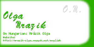 olga mrazik business card