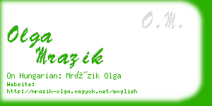 olga mrazik business card